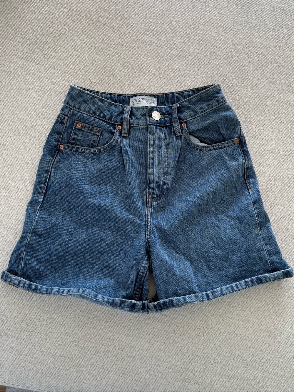 Primark Dark Blue High-Waist Denim Shorts